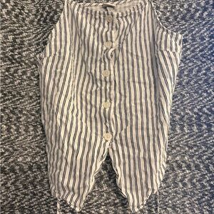 a new day Navy and White Striped Top